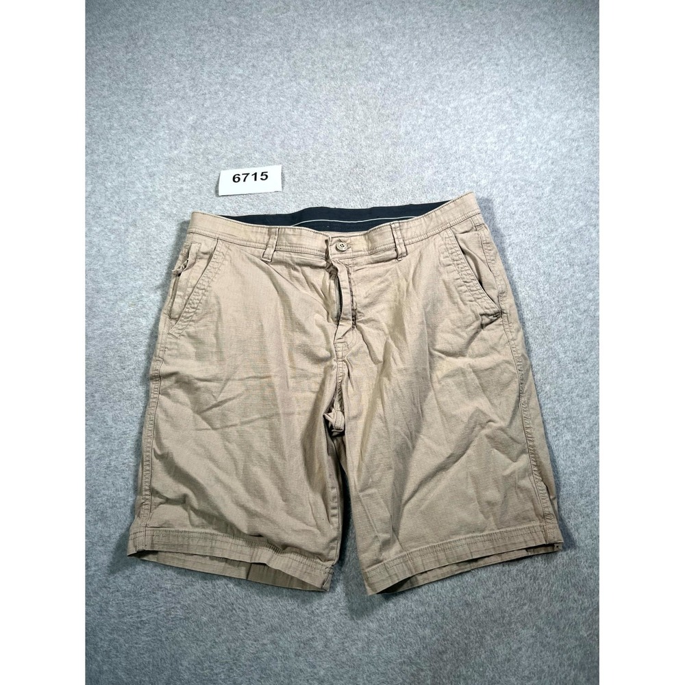 Weatherproof Chino Shorts Mens 38 Tan Ripstop Cotton Flat Front Hiking Outdoor